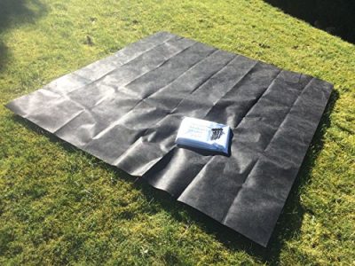 Doubleyou G&B® Sandkastenvlies 2×2 m schwarz inkl 4 Erdanker